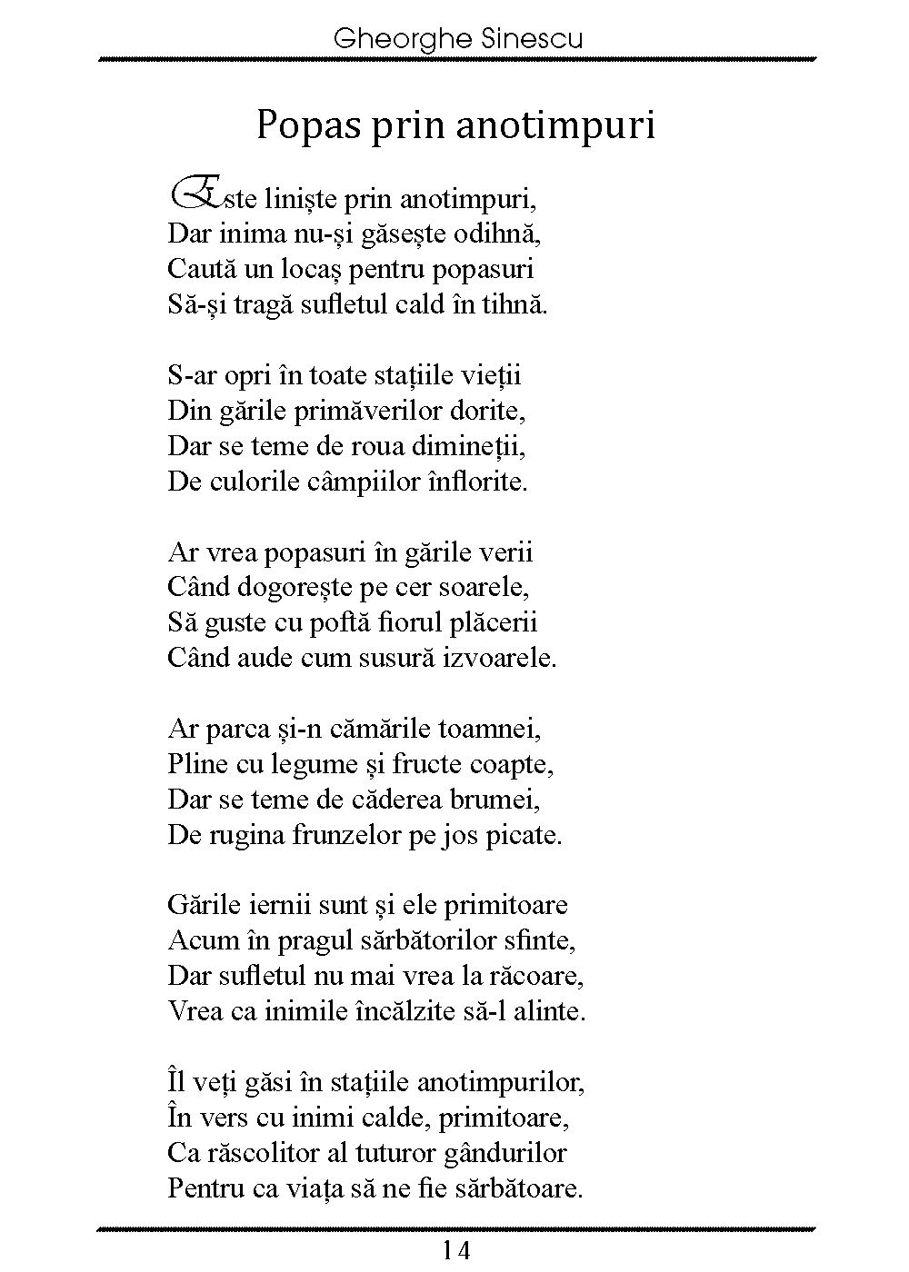 Gheorghe Sinescu - Popas prin anotimpuri, pagina 14 Gheorghe Sinescu - Popas prin anotimpuri, pagina 14