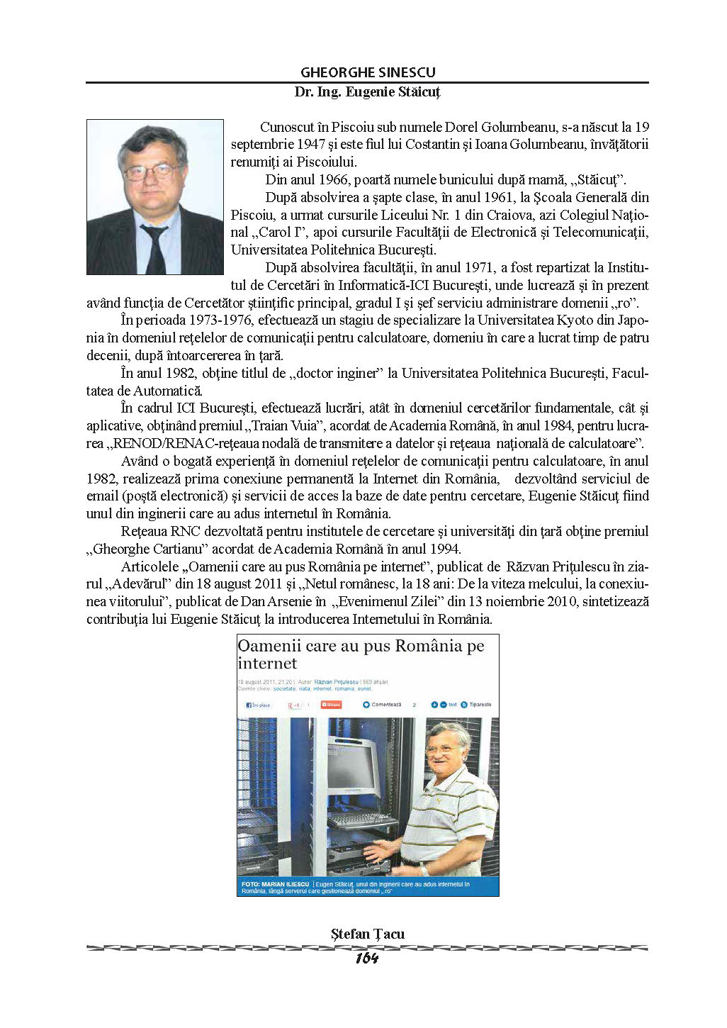 Gheorghe Sinescu - Si noi, piscoienii..., pagina 164 Gheorghe Sinescu - Si noi, piscoienii..., pagina 164